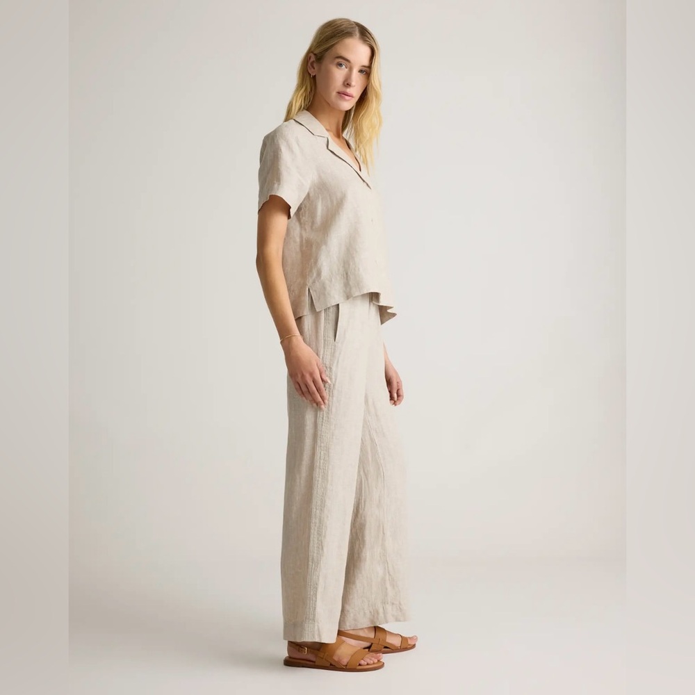 Women's Wide-Leg Linen Pants - Picture 5 of 10
